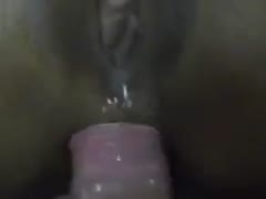 I fuck my ebon wife s dark hole and fill it with jism in homemade movie